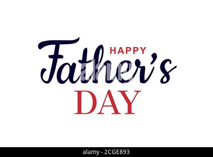 Happy Fathers Day Calligraphy greeting card or banner lettering type.  Stock Vector
