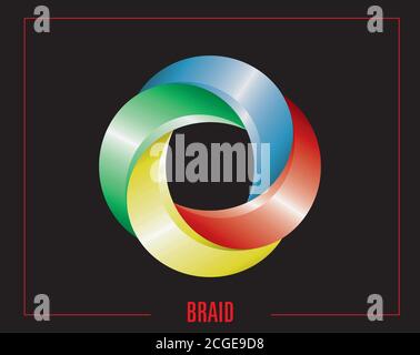 Colorful intertwined logo, symbol design element. Vector illustration. Stock Vector