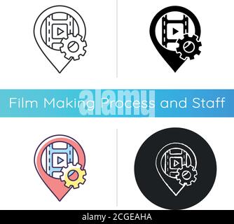 Filming location icon Stock Vector