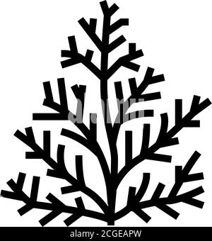 cedar plant aromatherapy glyph icon vector isolated illustration Stock Vector
