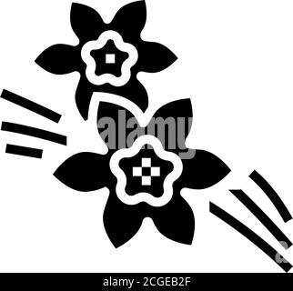 vanilla aromatherapy glyph icon vector isolated illustration Stock Vector
