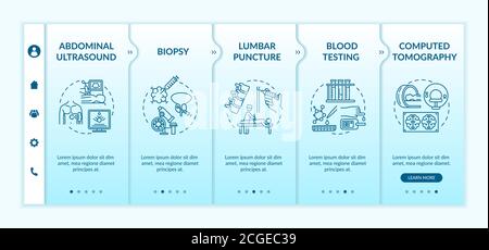 Diagnostic procedures onboarding vector template Stock Vector