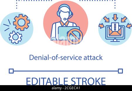 Denial of service attack concept icon Stock Vector