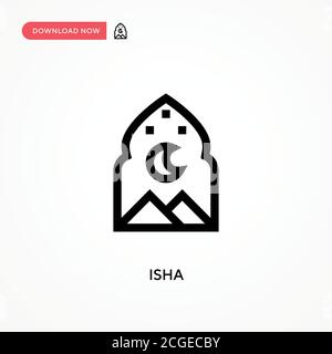 Isha Simple vector icon. Modern, simple flat vector illustration for web site or mobile app Stock Vector