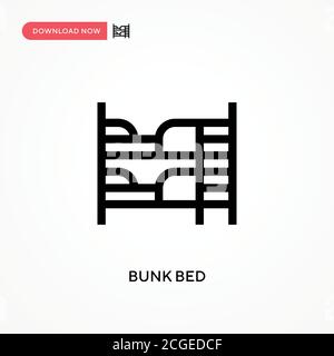 Bunk bed Simple vector icon. Modern, simple flat vector illustration for web site or mobile app Stock Vector