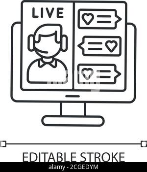 Live streaming linear desktop icon Stock Vector Image & Art - Alamy