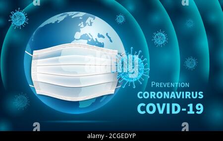 Earth Coronavirus Protection Stock Vector