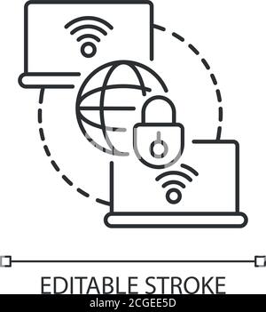 Private WAN linear icon Stock Vector