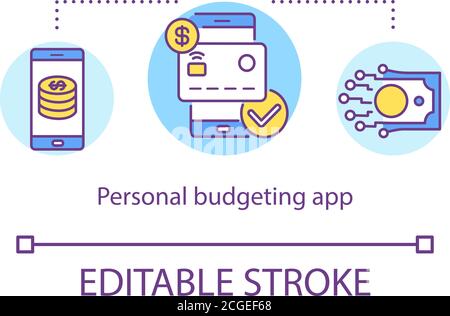 Personal budgeting app concept icon Stock Vector