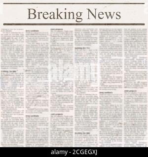 Newspaper With Headline Business Review And Old Unreadable Text Vintage News Grunge Blurred Paper Texture Square Background Textured Template Page Stock Photo Alamy