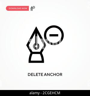 Delete anchor Simple vector icon. Modern, simple flat vector illustration for web site or mobile app Stock Vector