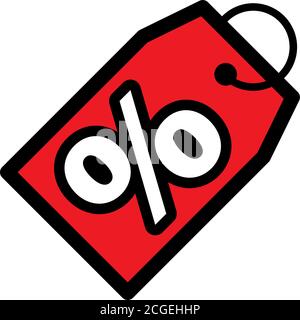 simple price cut label or tag symbol with percentage sign vector illustration Stock Vector