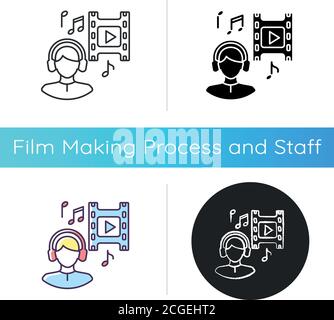 Sound Engineer Set Vector. Man, Woman. Journalist With Microphone. News ...