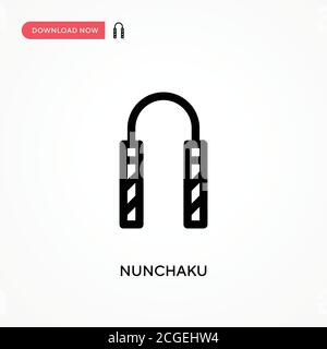 Nunchaku Simple vector icon. Modern, simple flat vector illustration for web site or mobile app Stock Vector