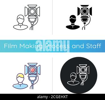 Lighting technician icon Stock Vector