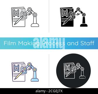 AI written screenplay icon Stock Vector