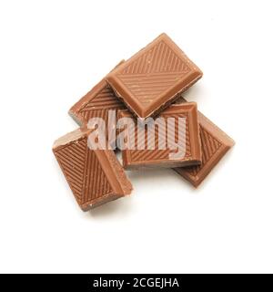some milk chocolate bars isolated on white background Stock Photo