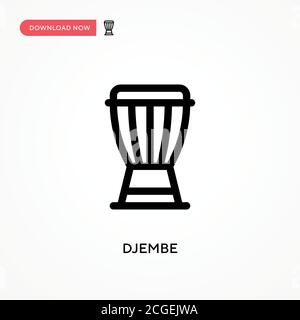 Djembe Simple vector icon. Modern, simple flat vector illustration for web site or mobile app Stock Vector