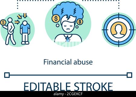 Financial abuse concept icon Stock Vector