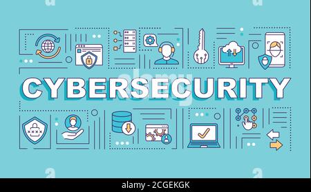Cyber security system word concepts banner Stock Vector