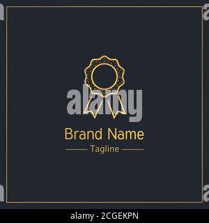 Rosette golden elegant logo design template Stock Vector