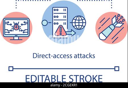 Direct access attacks concept icon Stock Vector
