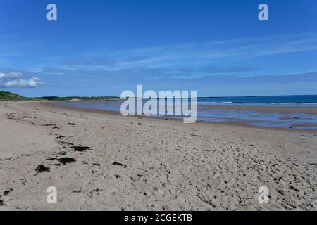 Beadnell Bay and beach in Northumberland Stock Photo