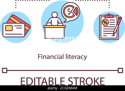 Financial literacy concept icon. Stock Vector