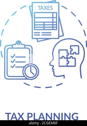 Tax planning concept icon Stock Vector