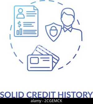 Solid credit history concept icon Stock Vector