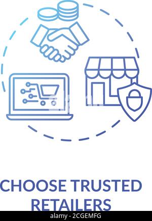 Choose trusted retailers concept icon Stock Vector