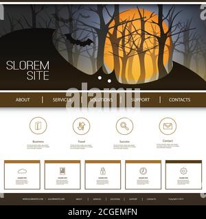 Website Design for Your Business with Halloween Theme Stock Vector