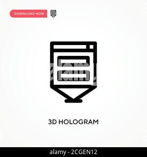 3d hologram Simple vector icon. Modern, simple flat vector illustration for web site or mobile app Stock Vector