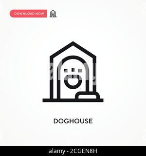 Doghouse Simple vector icon. Modern, simple flat vector illustration for web site or mobile app Stock Vector