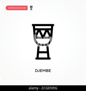 Djembe Simple vector icon. Modern, simple flat vector illustration for web site or mobile app Stock Vector