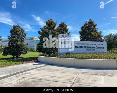 Orlando,FL/USA -5/7/20:  The sign at the entrance of the University of Central Florida School of Medicine in Lake Nona in Orlando, Florida. Stock Photo