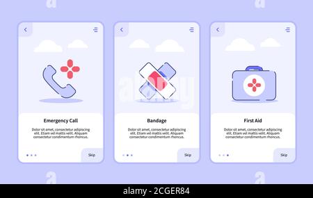 first aid emergency medical onboarding icons set vector Stock Vector ...