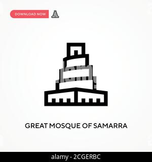 Great mosque of samarra Simple vector icon. Modern, simple flat vector illustration for web site or mobile app Stock Vector