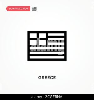 Greece Simple vector icon. Modern, simple flat vector illustration for web site or mobile app Stock Vector