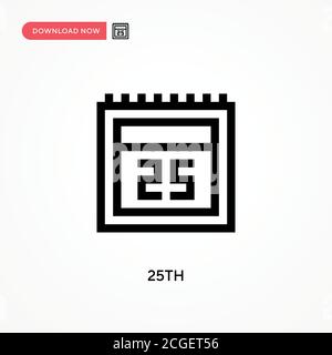 25th Simple vector icon. Modern, simple flat vector illustration for web site or mobile app Stock Vector