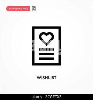 Wishlist Simple vector icon. Modern, simple flat vector illustration for web site or mobile app Stock Vector