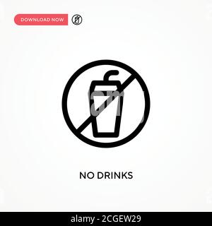 No drinks Simple vector icon. Modern, simple flat vector illustration for web site or mobile app Stock Vector