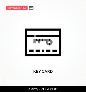 Key card Simple vector icon. Modern, simple flat vector illustration for web site or mobile app Stock Vector