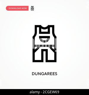 Dungarees Simple vector icon. Modern, simple flat vector illustration for web site or mobile app Stock Vector