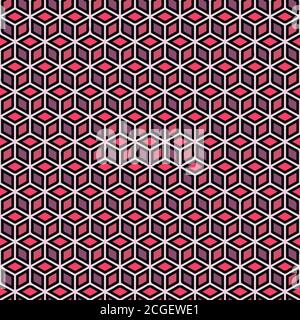 Isometric Cubes Seamless Vector Pattern - Repeating ornament for textile, wraping paper, fashion etc. Stock Vector