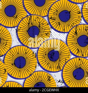seamless pattern background, with circles, strokes and splashes, grungy Stock Vector