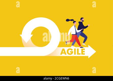 Agile development methodology icon vector illustration. Agile Life Cycle Icon Vector.  Stock Vector