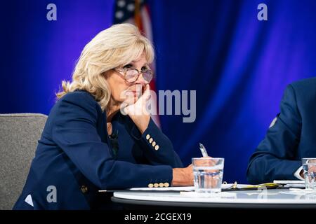 WILMINGTON, PA, USA - 02 September 2020 - Former Second Lady Jill Biden with her husband - the Democratic US presidential candidate Joe Biden at a pre Stock Photo