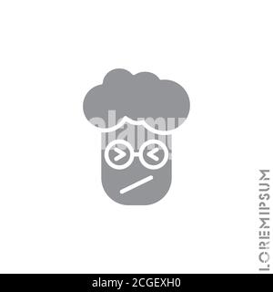 Angry and Holding Temper Emoticon boy, man Icon Vector Illustration. Style. Confounded Emoji (Emoticon) Icon / Vector - Stroke Design. gray on white b Stock Vector