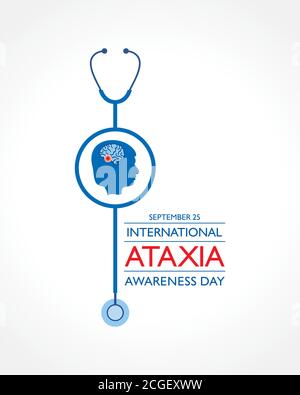 Vector illustration of International Ataxia Awareness Day observed on September 25 Stock Vector